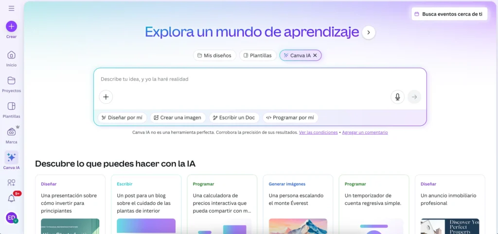 Herramientas de IA para emprendedores en 2025- Canva IA