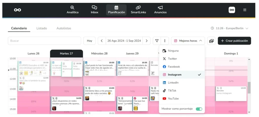 Metricool- Programación y planificación de contenido