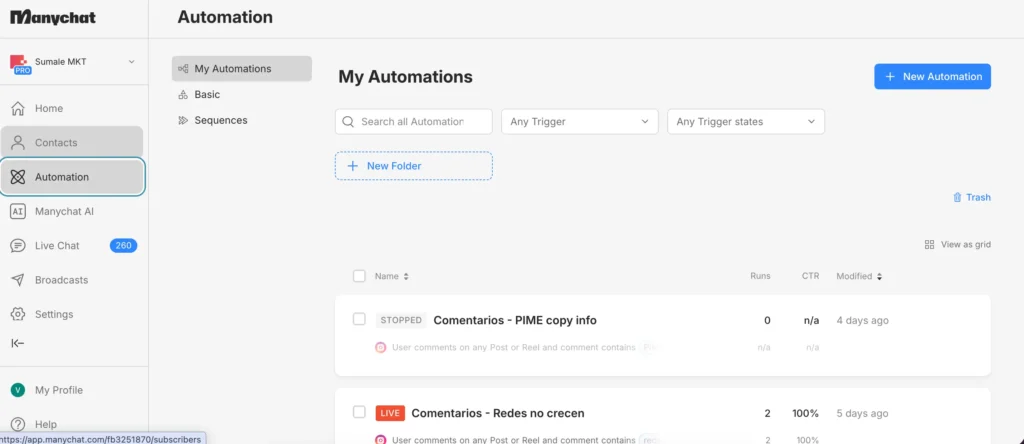 herramientas para community managers- manychat