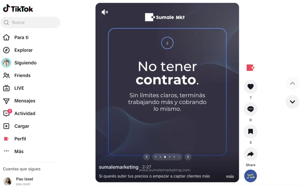 Tiktok- publicaciones de texto